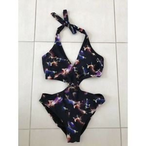 Cupshe Multicolor Print Padded Halter Monokini Swimsuit